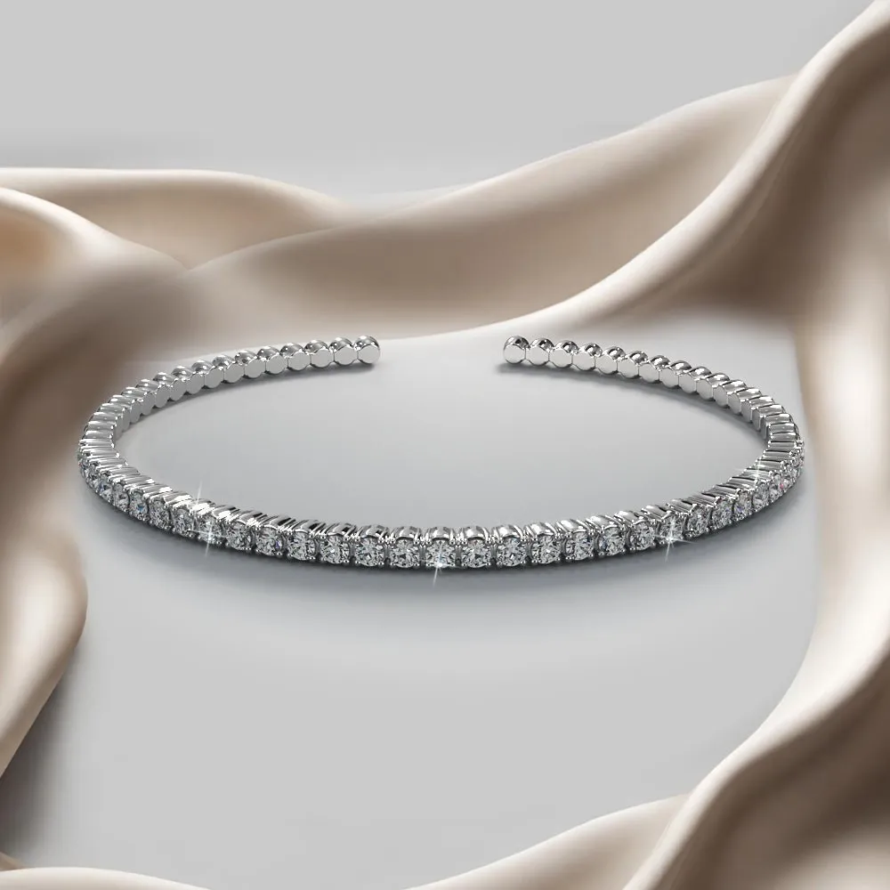 Brilliant Cut Diamond Flexible Bangle Diamond  with 1.02 ct.(finished) 2mm