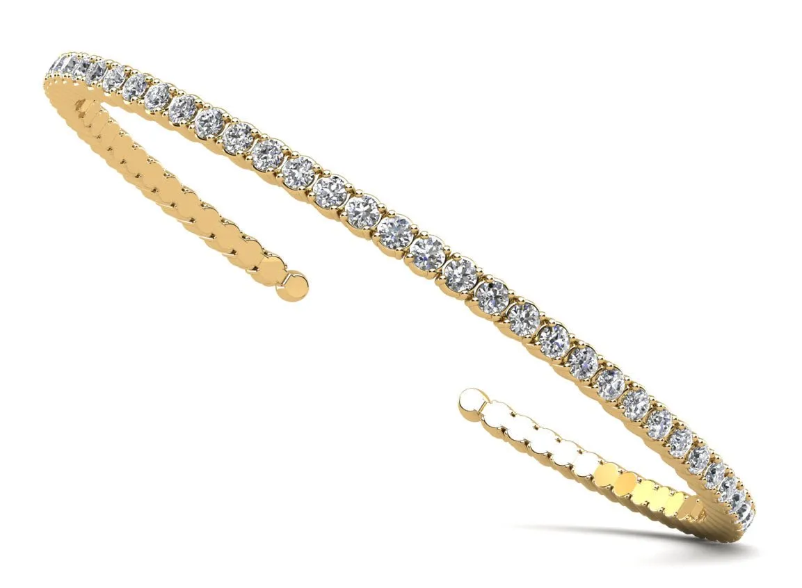 Brilliant Cut Round Diamond Flexible Bangle Diamond  with 3.12 ct.(finished) 2.5mm