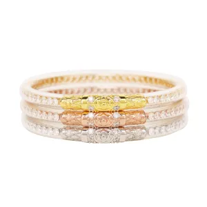 BuDhaGirl Clear Crystal Three Queens All Weather Bangles