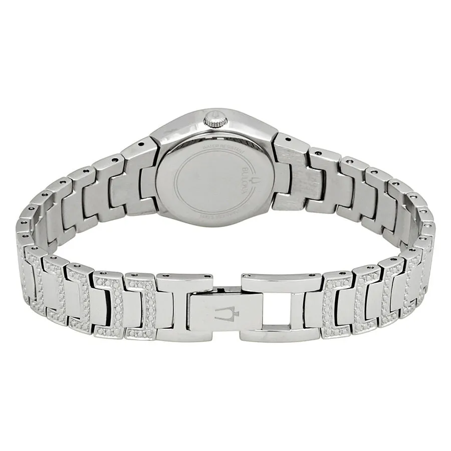 Bulova Crystal Black Dial Stainless Steel Ladies Watch 96L170