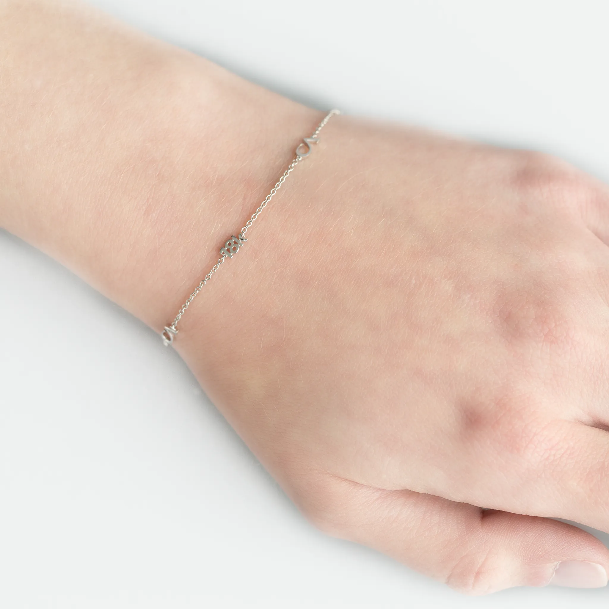 CA "CA and 18K" Logo 18 Karat White Gold Bracelet