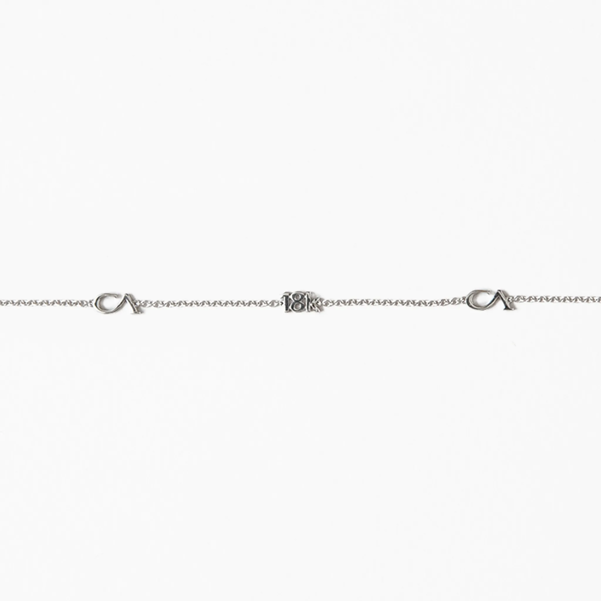 CA "CA and 18K" Logo 18 Karat White Gold Bracelet