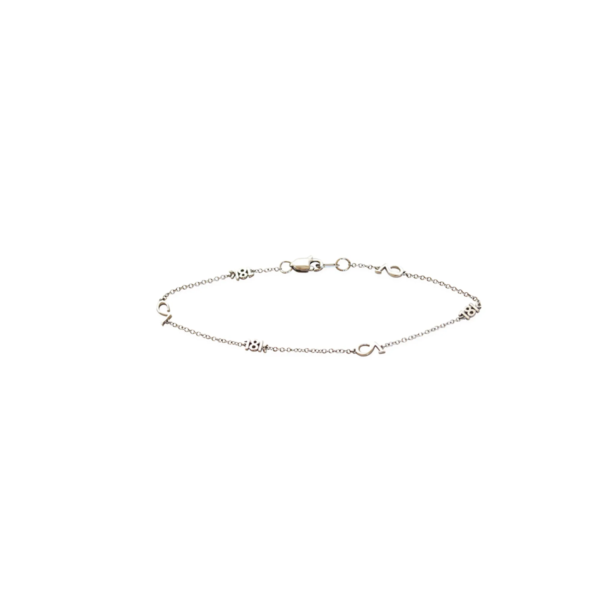 CA "CA and 18K" Logo 18 Karat White Gold Bracelet