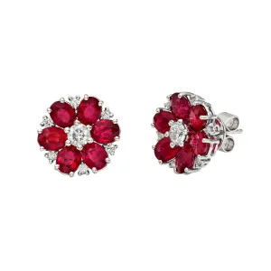 Camellia Ruby Stud Earrings