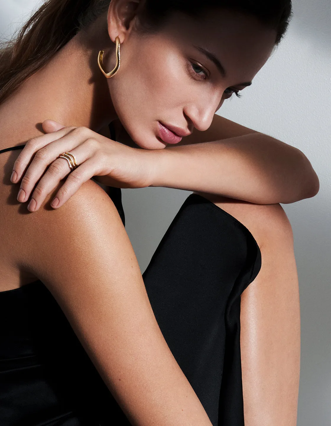 Canyon Stack Rings with Diamonds