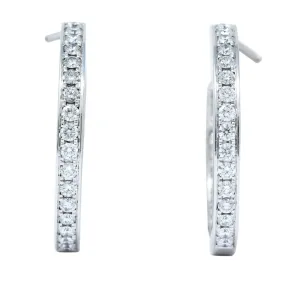 Cartier 1.80 CTW Diamond 18 Karat White Gold Contemporary In-Out Hoop Earrings