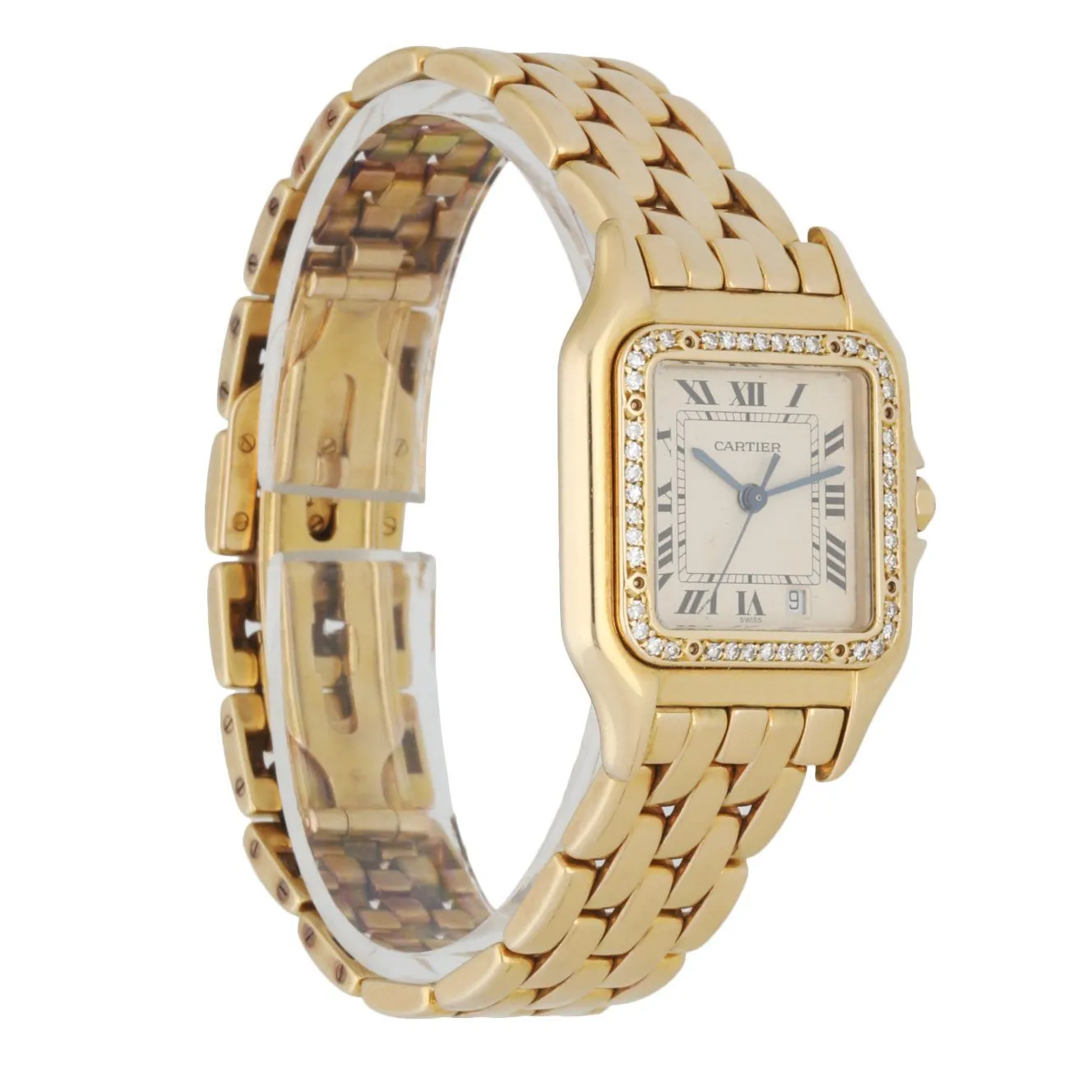 Cartier Panthere 18K Yellow Gold Diamond Bezel Midsize Watch