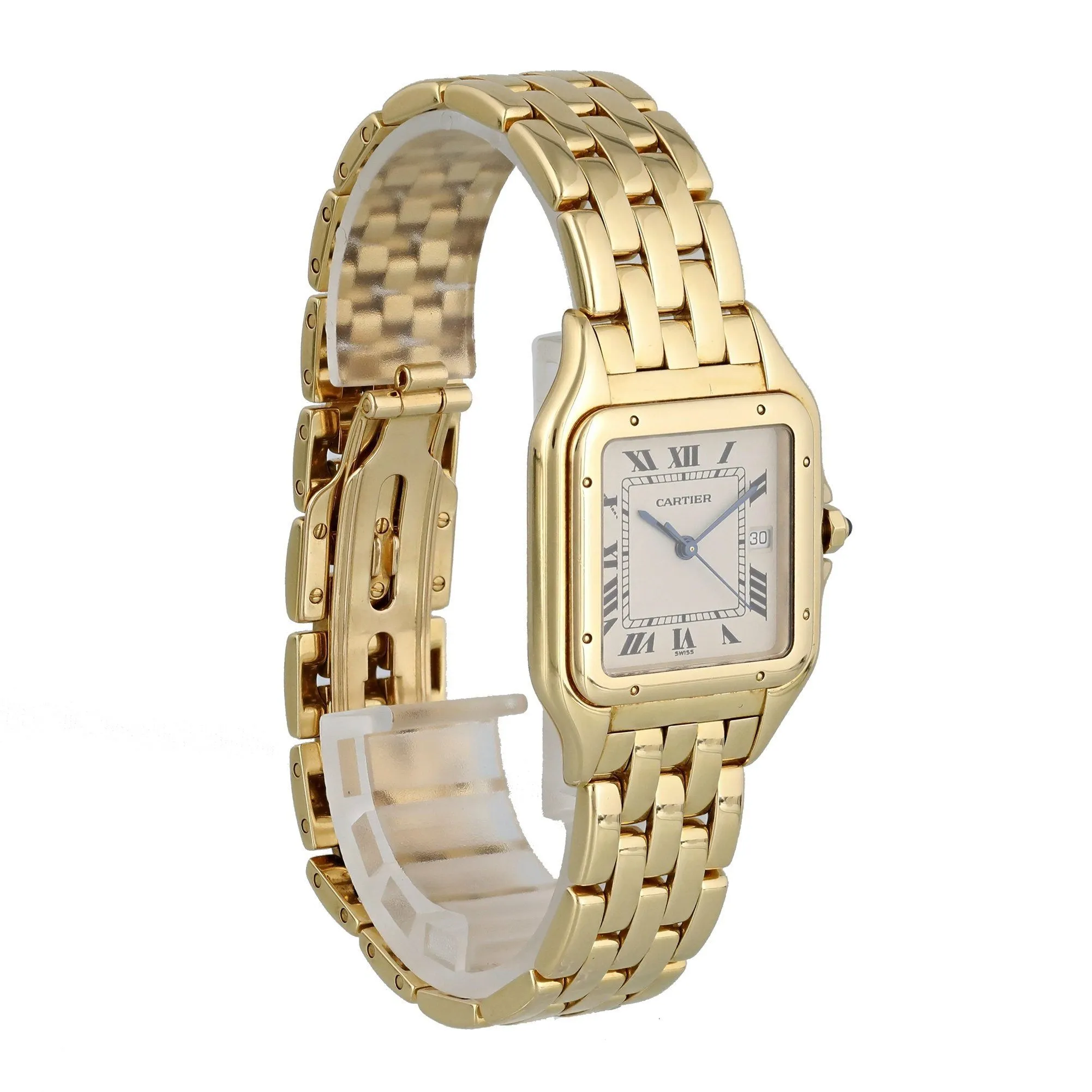 Cartier Panthere 18k Yellow Gold Large Men's Watch Box & Papers