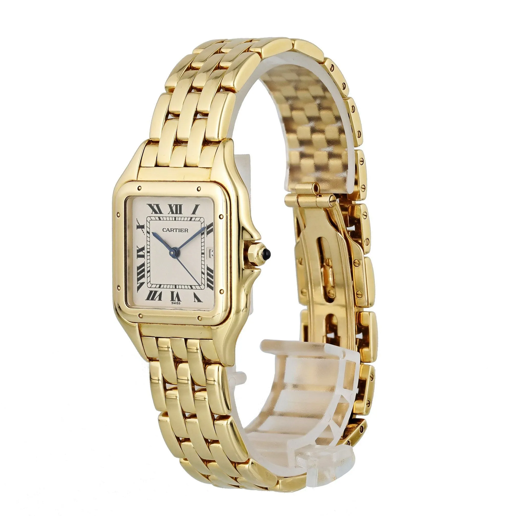 Cartier Panthere 18k Yellow Gold Large Men's Watch Box & Papers