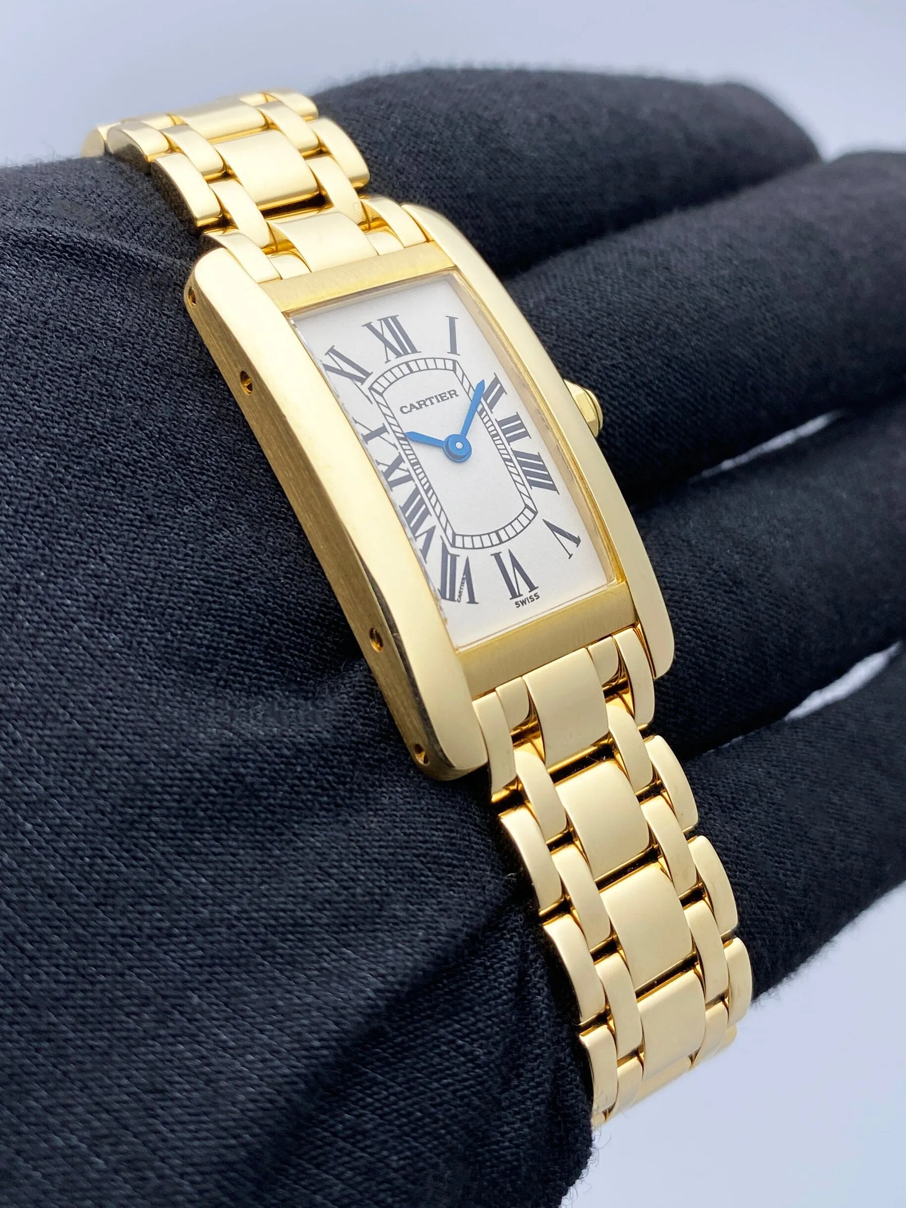 Cartier Tank Americaine W26015K2 18K Yellow Gold Ladies Watch