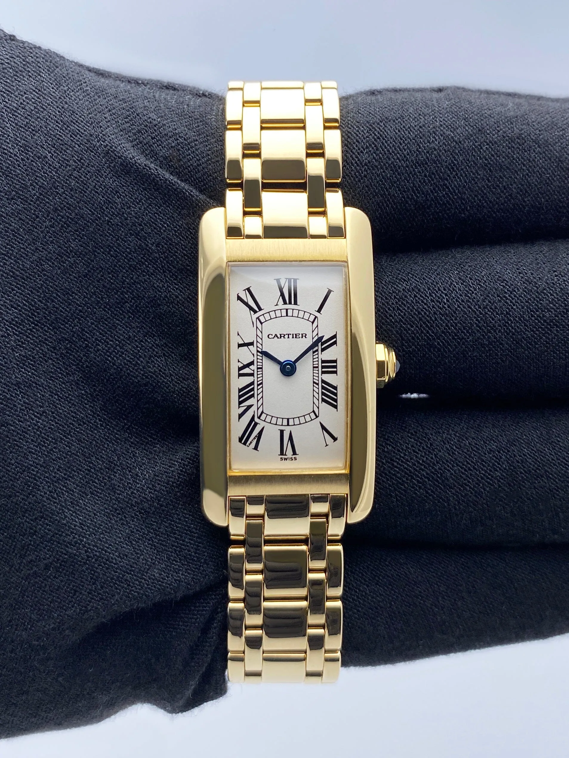 Cartier Tank Americaine W26015K2 18K Yellow Gold Ladies Watch