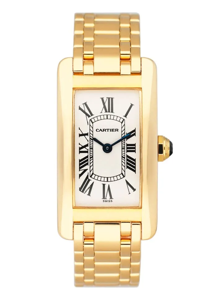Cartier Tank Americaine W26015K2 18K Yellow Gold Ladies Watch