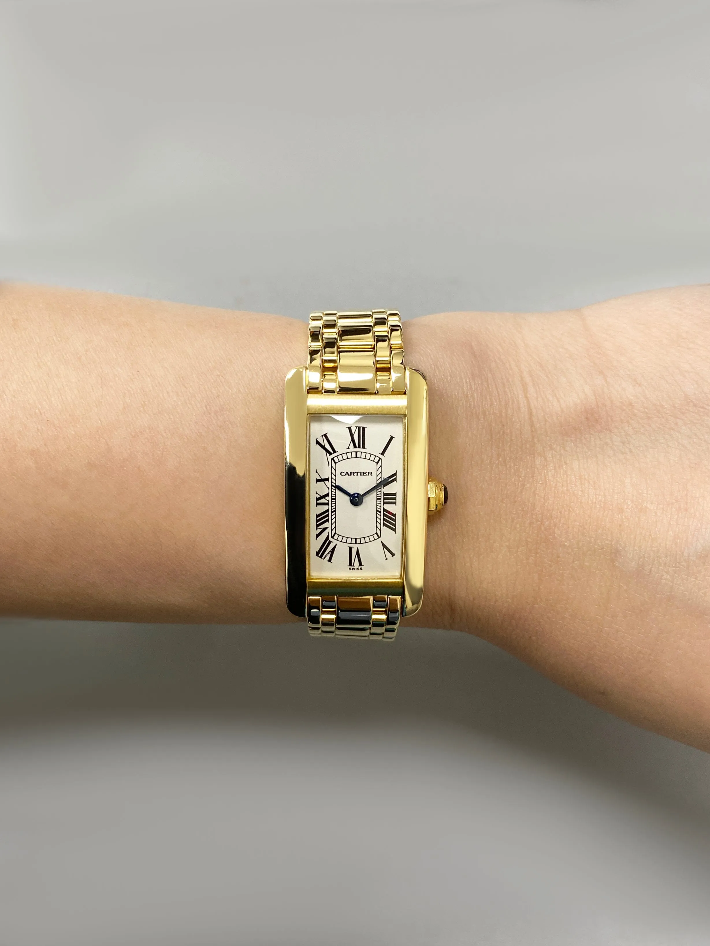 Cartier Tank Americaine W26015K2 18K Yellow Gold Ladies Watch
