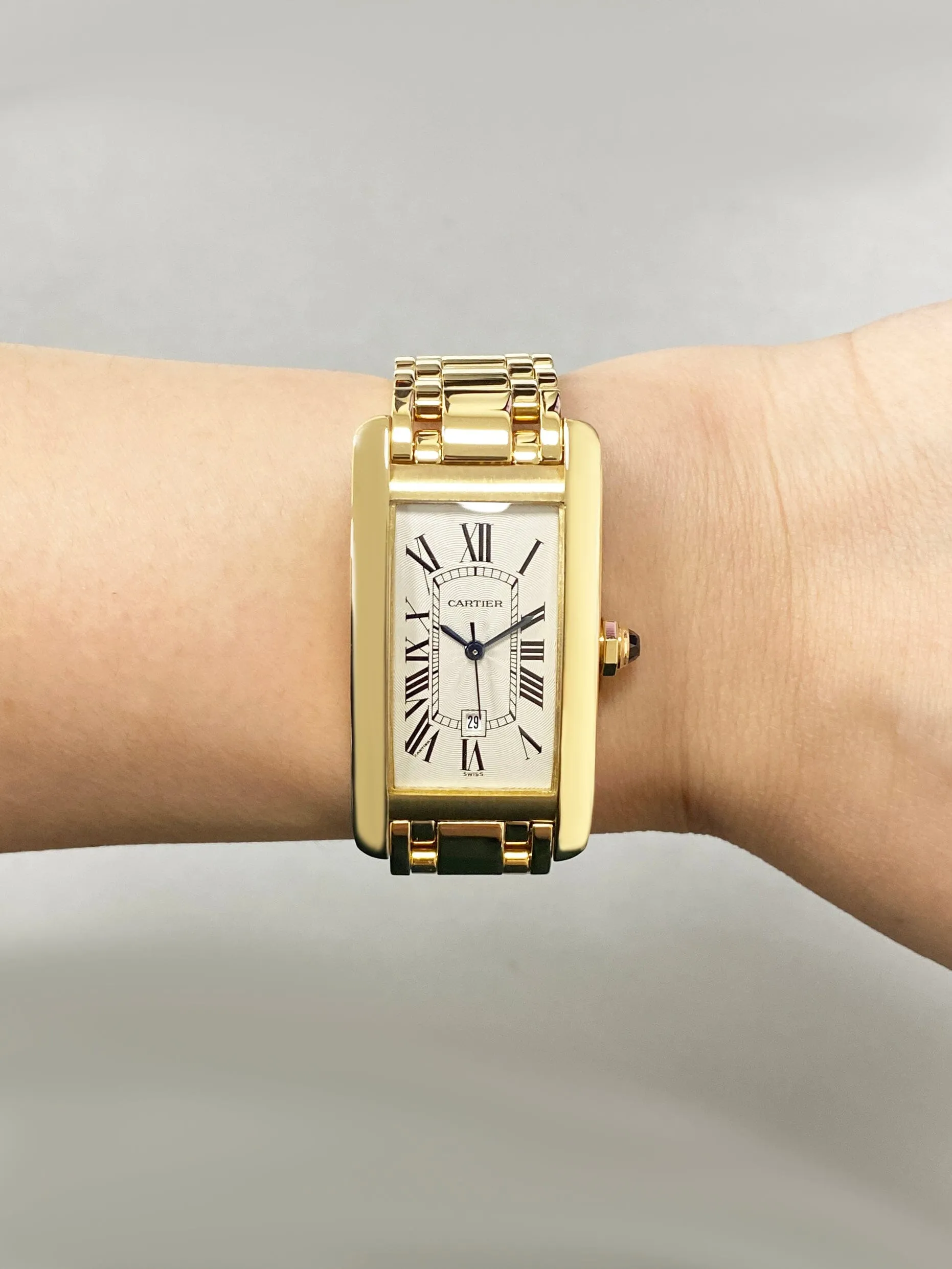 Cartier Tank Americaine W26035K2 18K Yellow Gold Watch