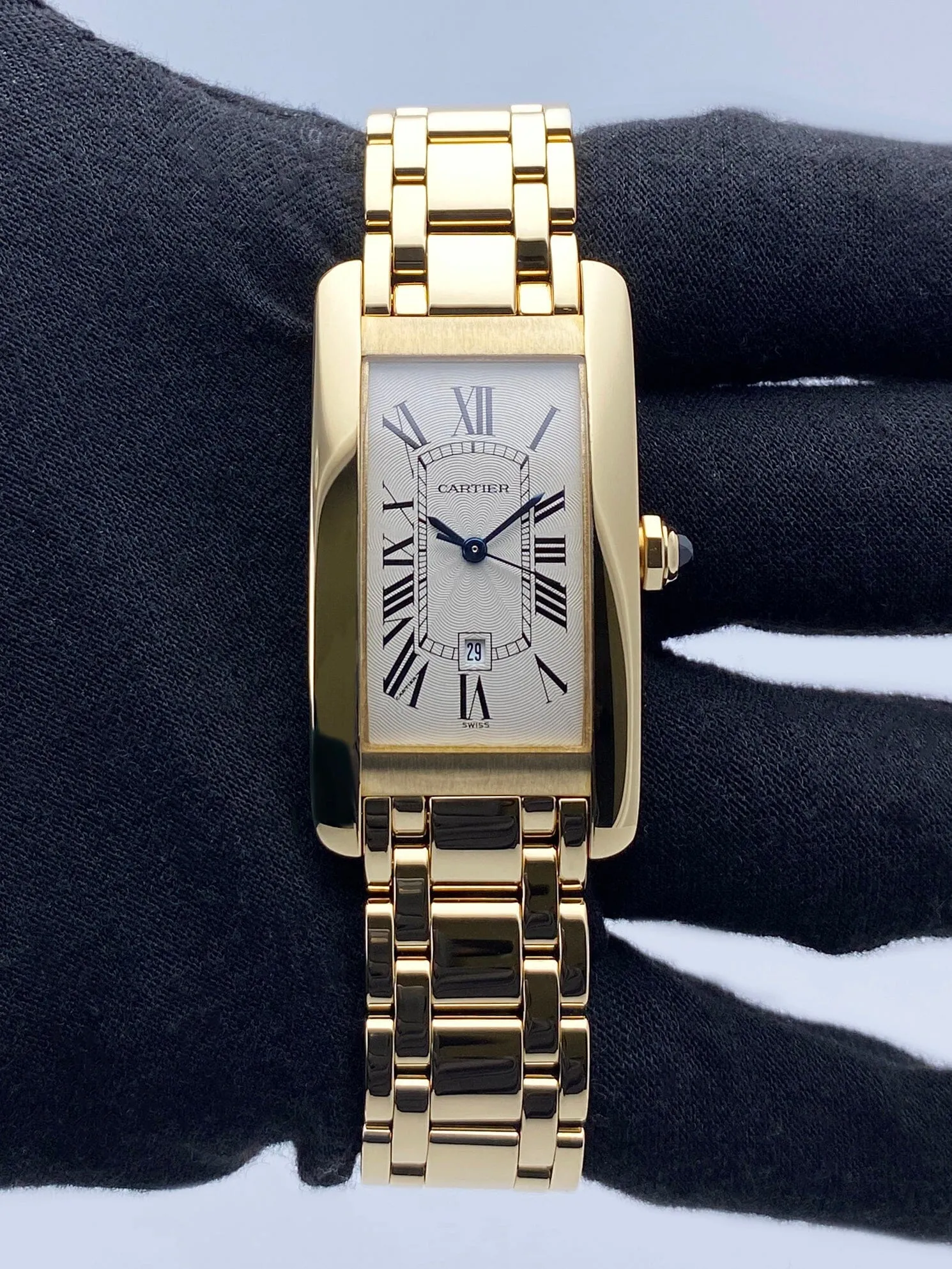 Cartier Tank Americaine W26035K2 18K Yellow Gold Watch