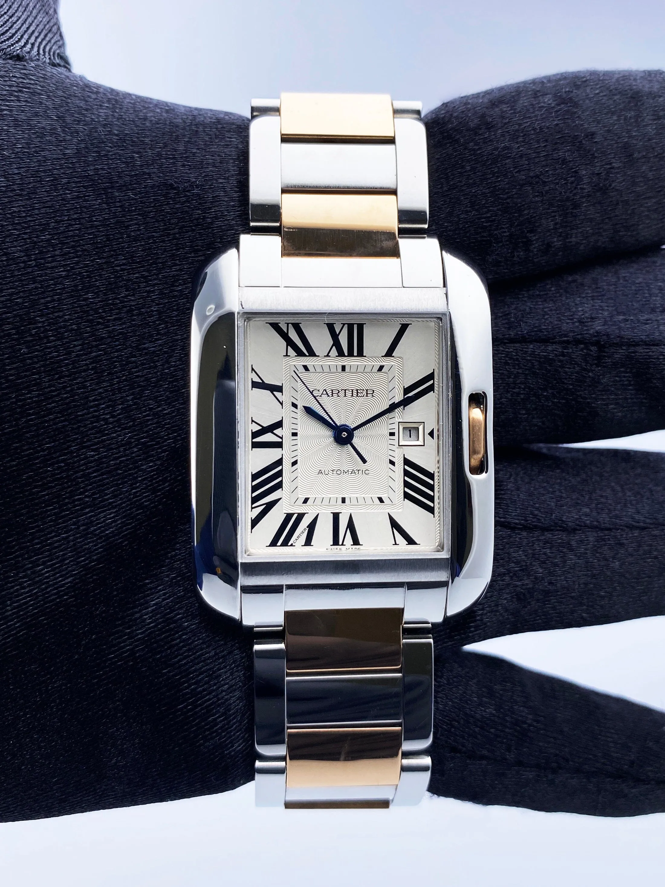 Cartier Tank Anglaise W5310007 Rose Gold & Stainless Steel Ladies Watch