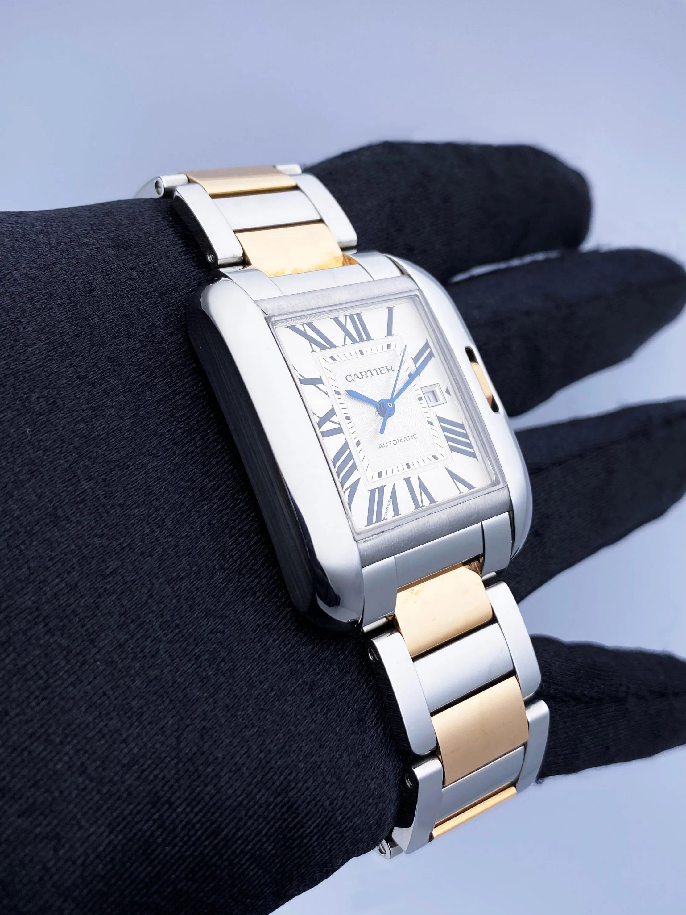 Cartier Tank Anglaise W5310007 Rose Gold & Stainless Steel Ladies Watch