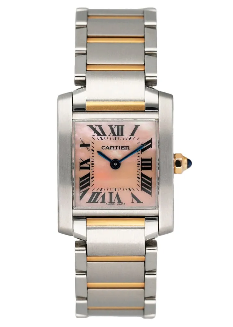 Cartier Tank Francaise W51027Q4 MOP Two-Tone Rose Gold Ladies Watch Box Papers