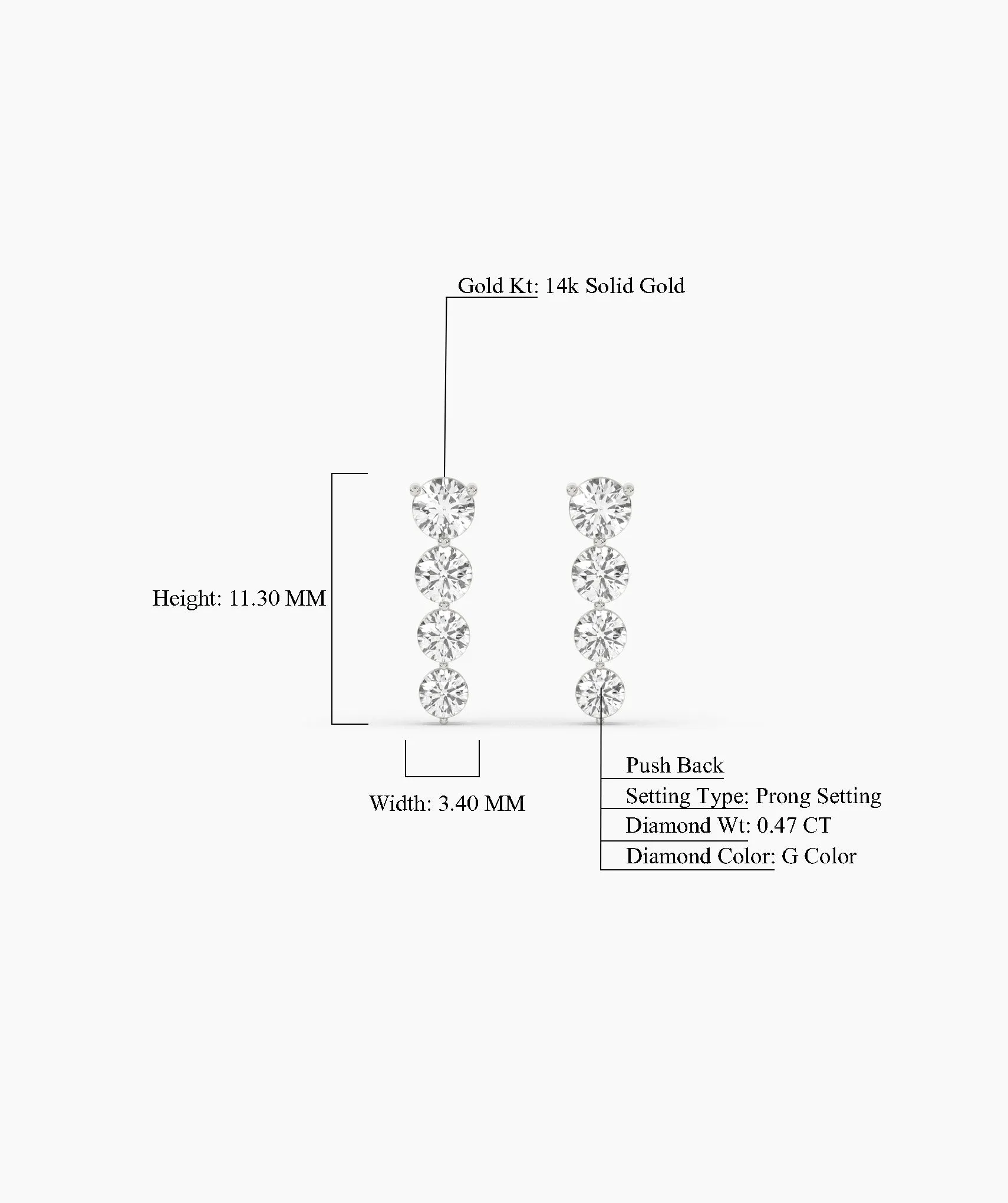 Cascading Diamond Drop Earrings