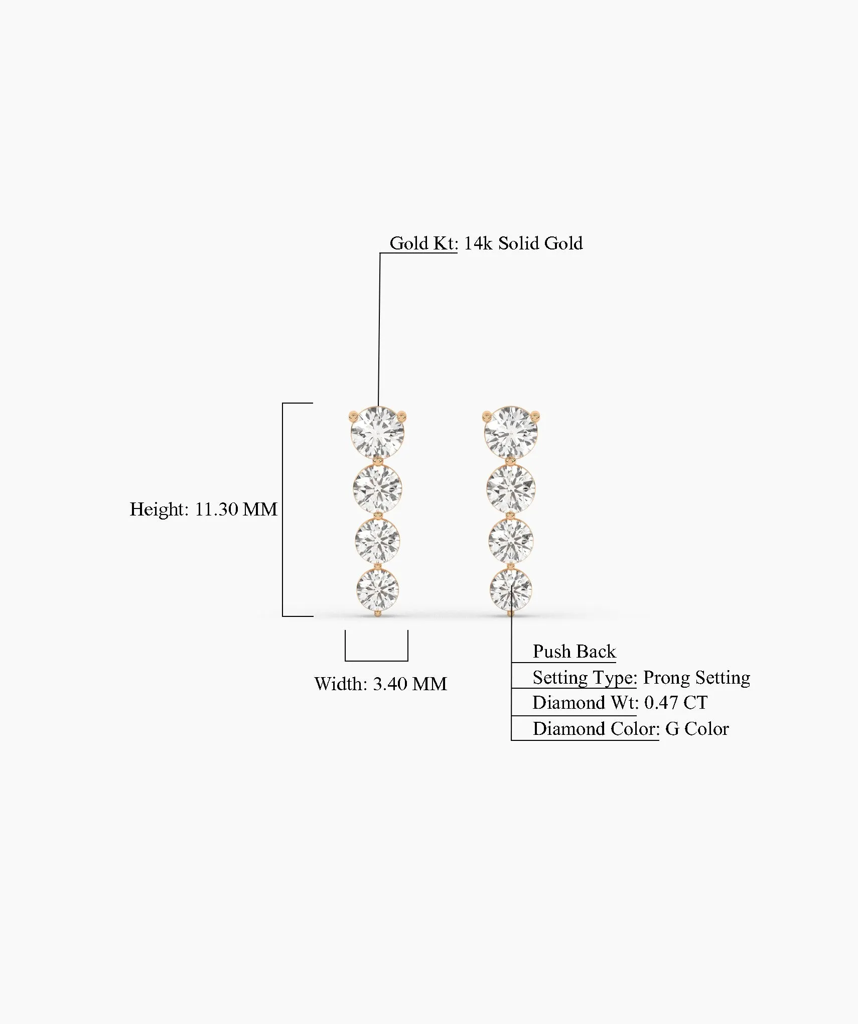 Cascading Diamond Drop Earrings