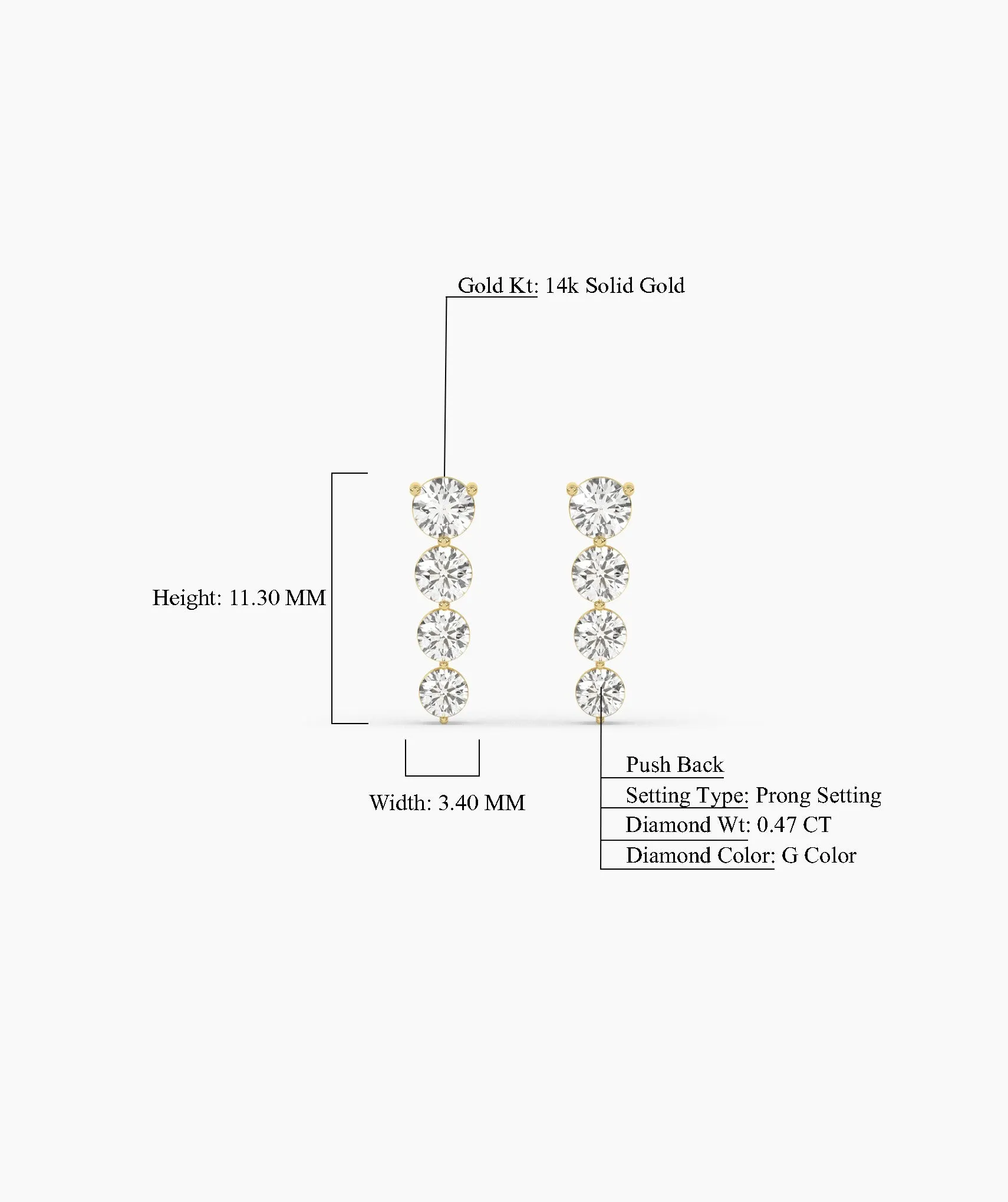 Cascading Diamond Drop Earrings