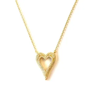 Cayla Medium Outlined CZ Filled Open Heart