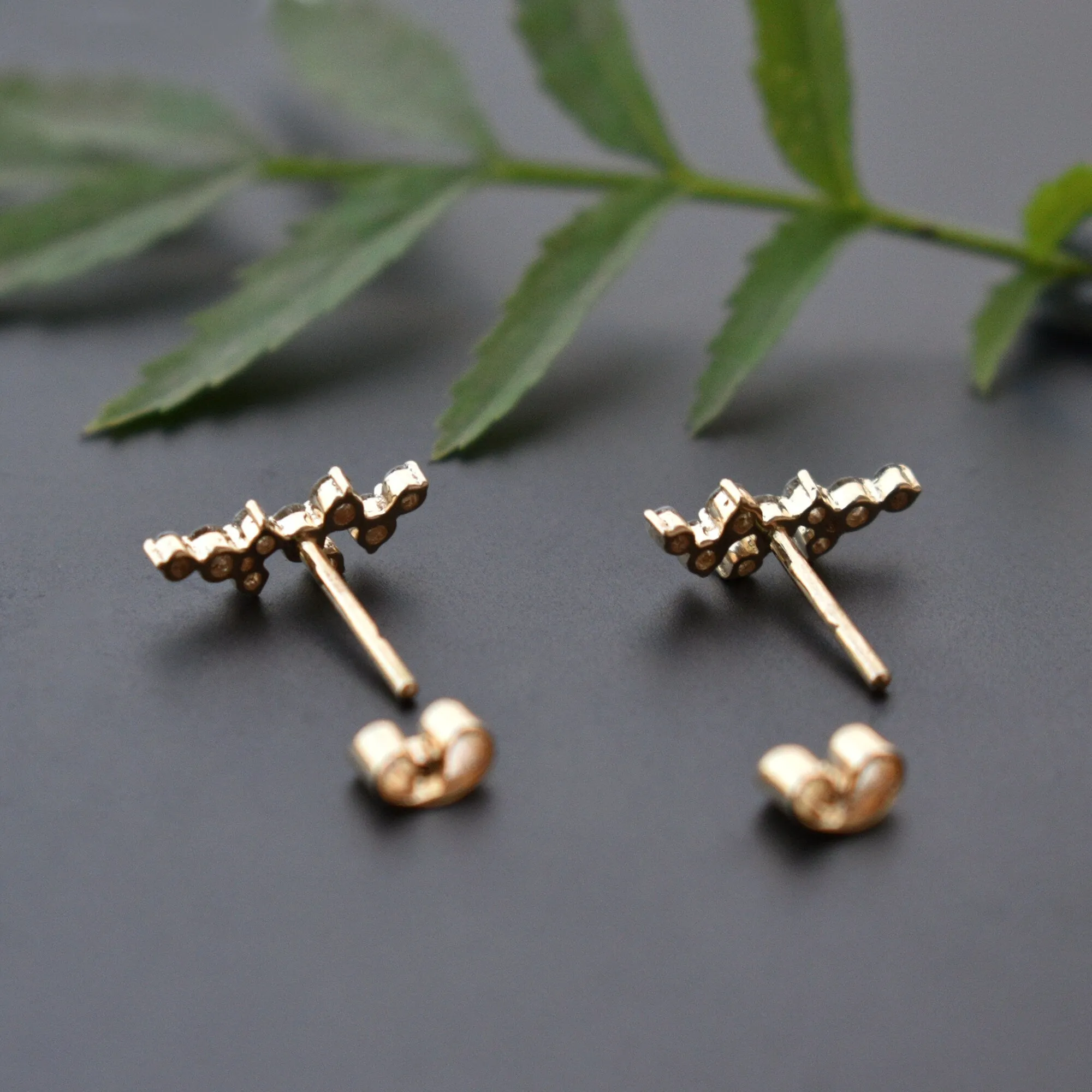 Celestial Cluster Diamond Ear Climbers/Sweeps