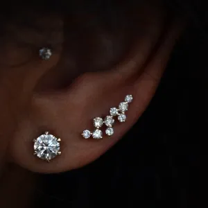 Celestial Cluster Diamond Ear Climbers/Sweeps