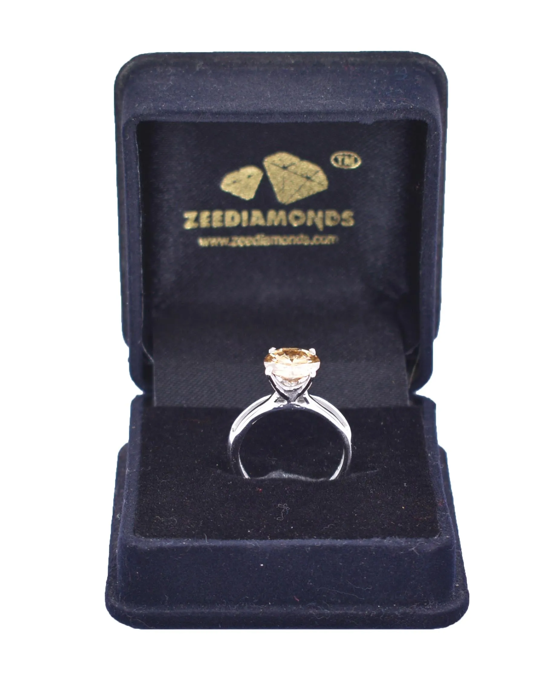 Certified 1.65 Ct Elegant Champagne Diamond Solitaire Ring, Excellent Cut & Great Luster