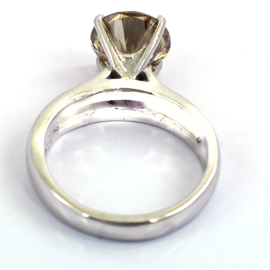 Certified 1.65 Ct Elegant Champagne Diamond Solitaire Ring, Excellent Cut & Great Luster