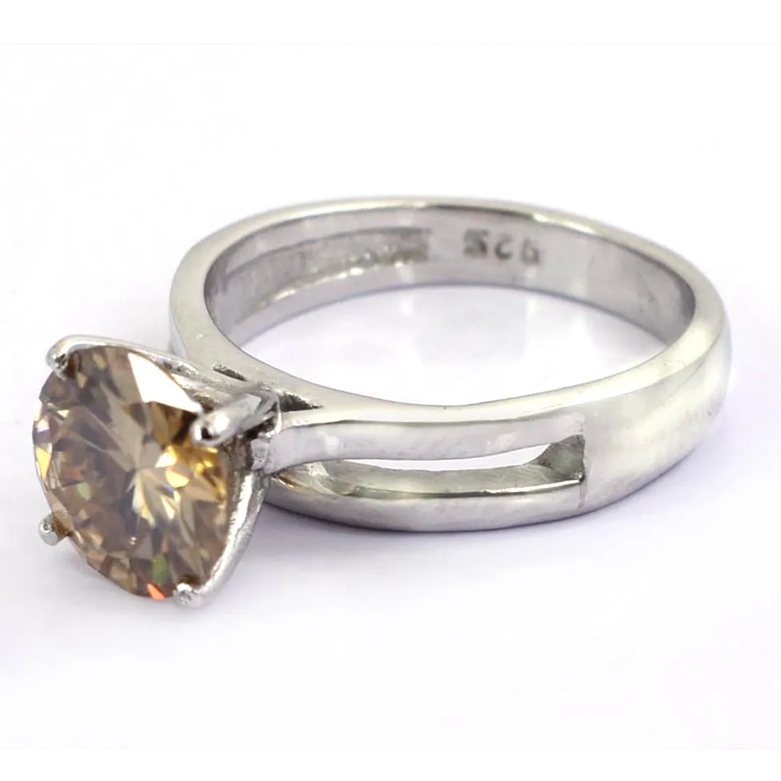Certified 1.65 Ct Elegant Champagne Diamond Solitaire Ring, Excellent Cut & Great Luster