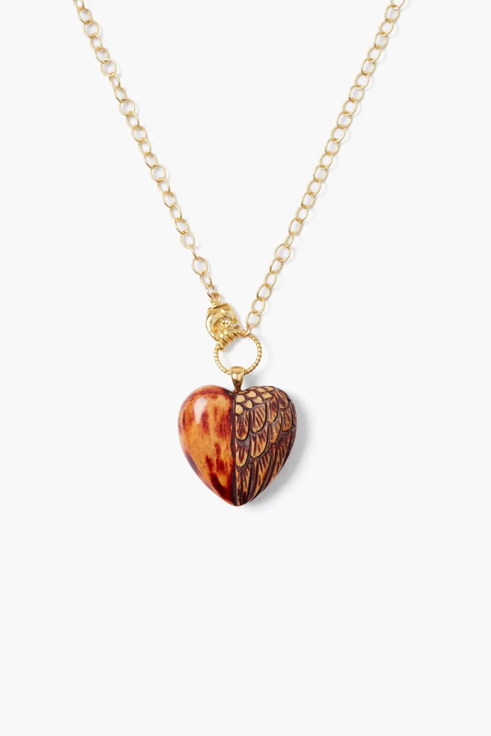 Chan Luu- NG-15096LQ- Wood & Stone Heart Necklace