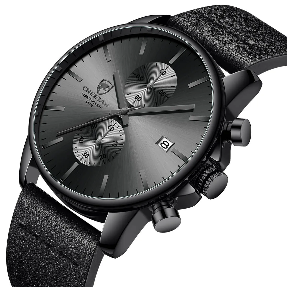 CHEETAH CH1604 ARISTO Y2 - Men's Black Leather Chronograph Watch