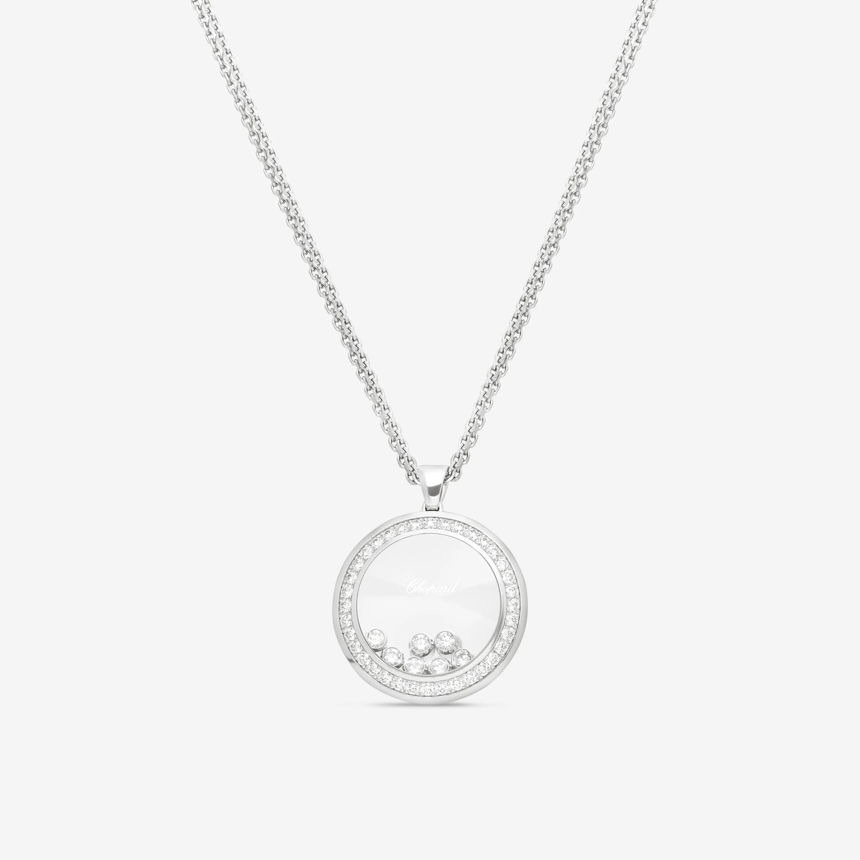 Chopard Happy Diamonds 18K White Gold Diamond Pendant Necklace 799569-1002