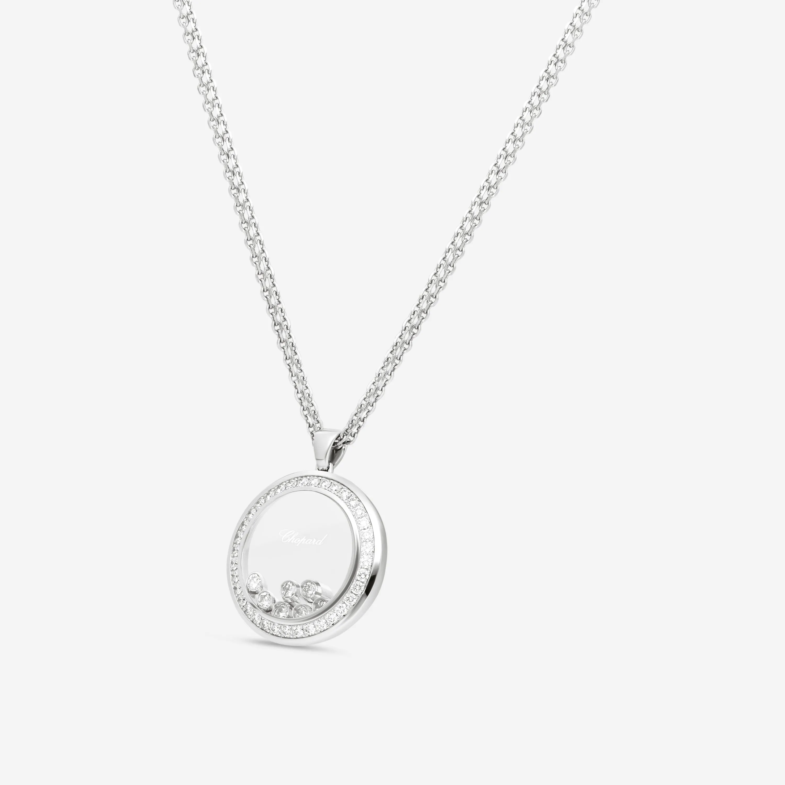 Chopard Happy Diamonds 18K White Gold Diamond Pendant Necklace 799569-1002