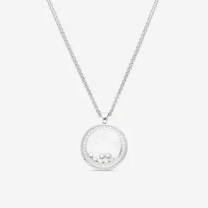 Chopard Happy Diamonds 18K White Gold Diamond Pendant Necklace 799569-1002