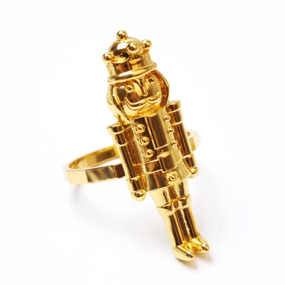 Christmas Nutcracker Soldier Napkin Rings Set of 4