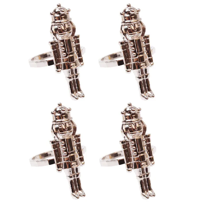 Christmas Nutcracker Soldier Napkin Rings Set of 4