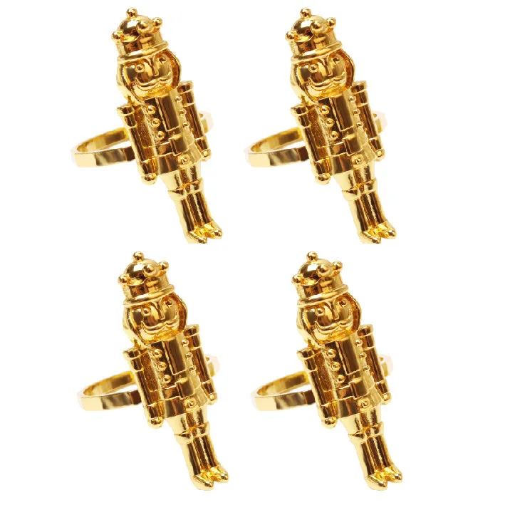 Christmas Nutcracker Soldier Napkin Rings Set of 4