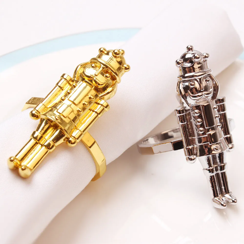 Christmas Nutcracker Soldier Napkin Rings Set of 4