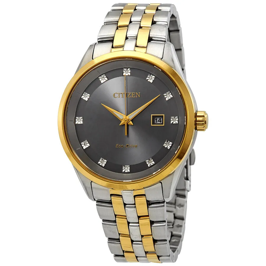 Citizen Corso Diamond Grey Dial Two-tone Men's Watch BM7258-54H