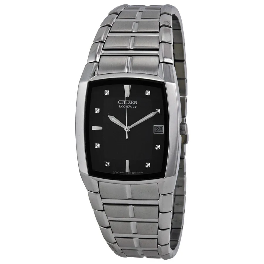 Citizen Eco Drive Black Dial Stainless Steel Men's Watch BM6550-58E