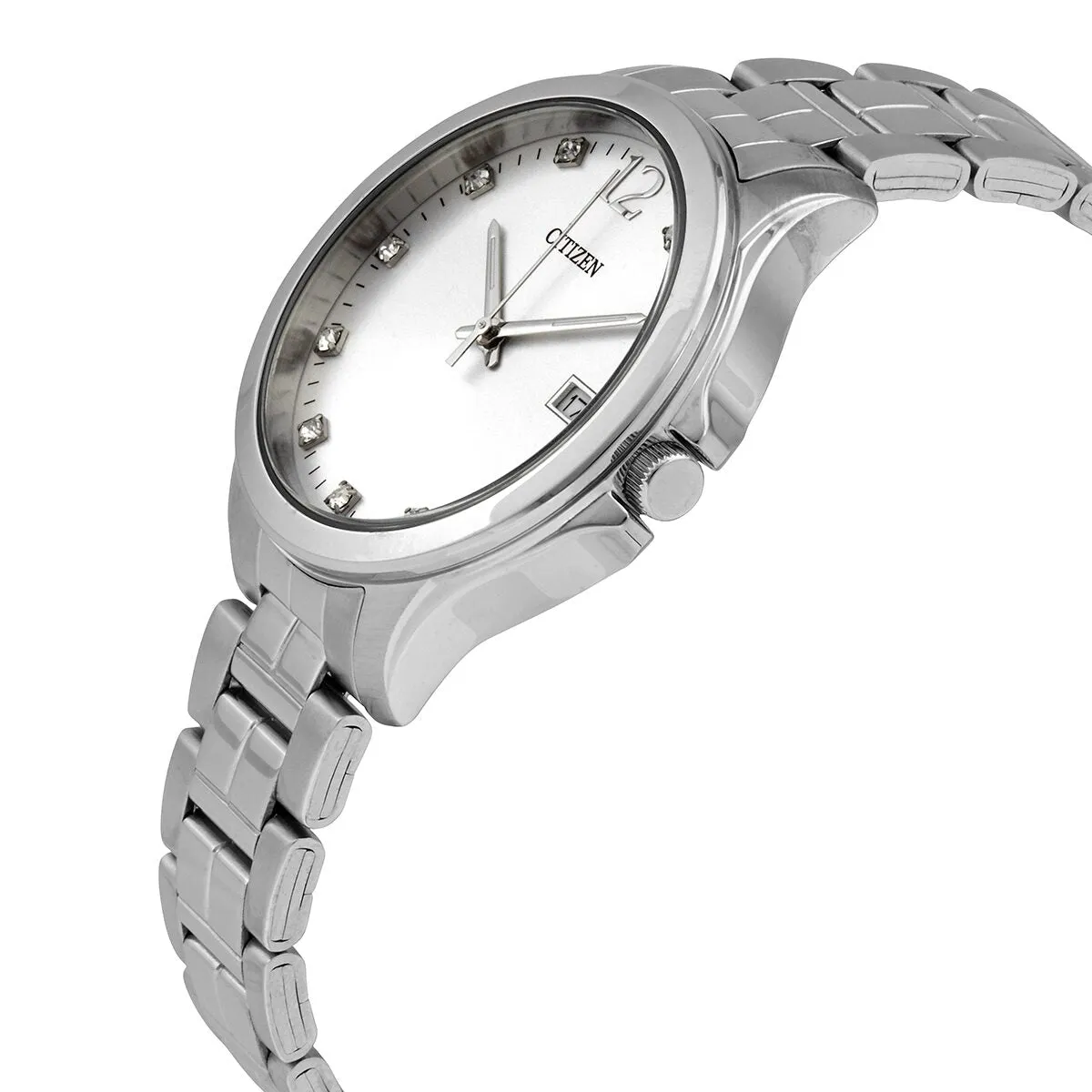 Citizen Quartz Silver Dial Stainless Steel Ladies Watch EV0050-55A