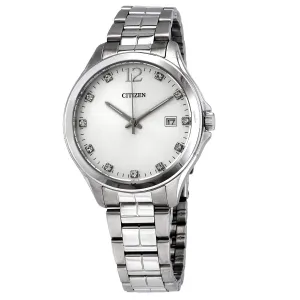 Citizen Quartz Silver Dial Stainless Steel Ladies Watch EV0050-55A
