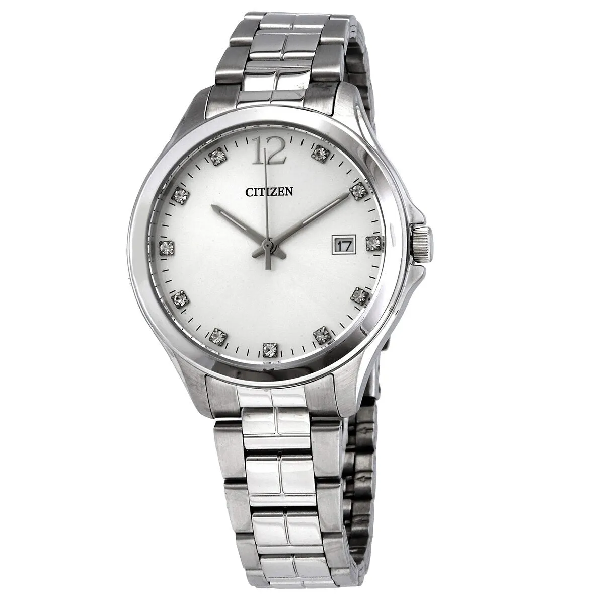 Citizen Quartz Silver Dial Stainless Steel Ladies Watch EV0050-55A