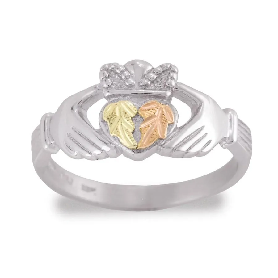 Claddagh II - Sterling Silver Black Hills Gold Ring
