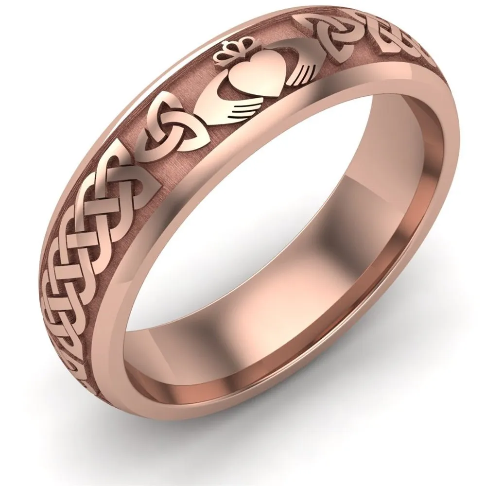 Claddagh Wedding Ring UCL1-14R6M - 14K Rose Gold