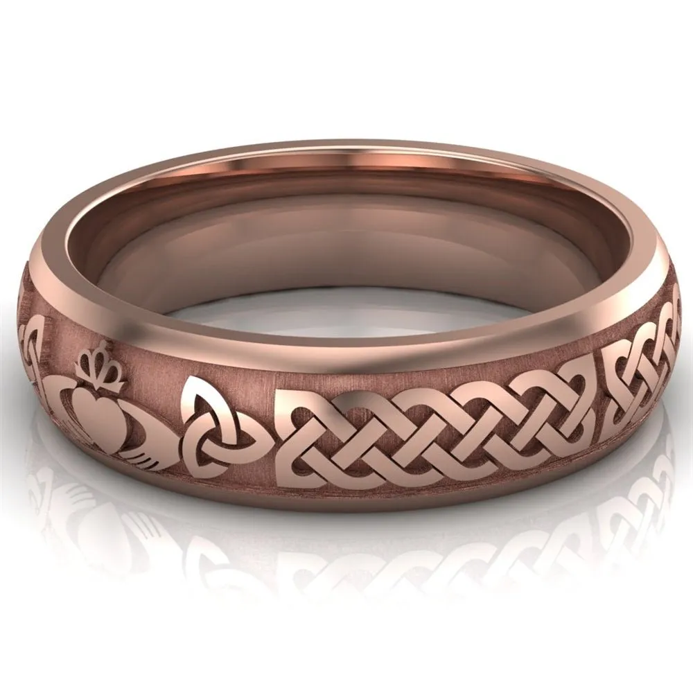 Claddagh Wedding Ring UCL1-14R6M - 14K Rose Gold