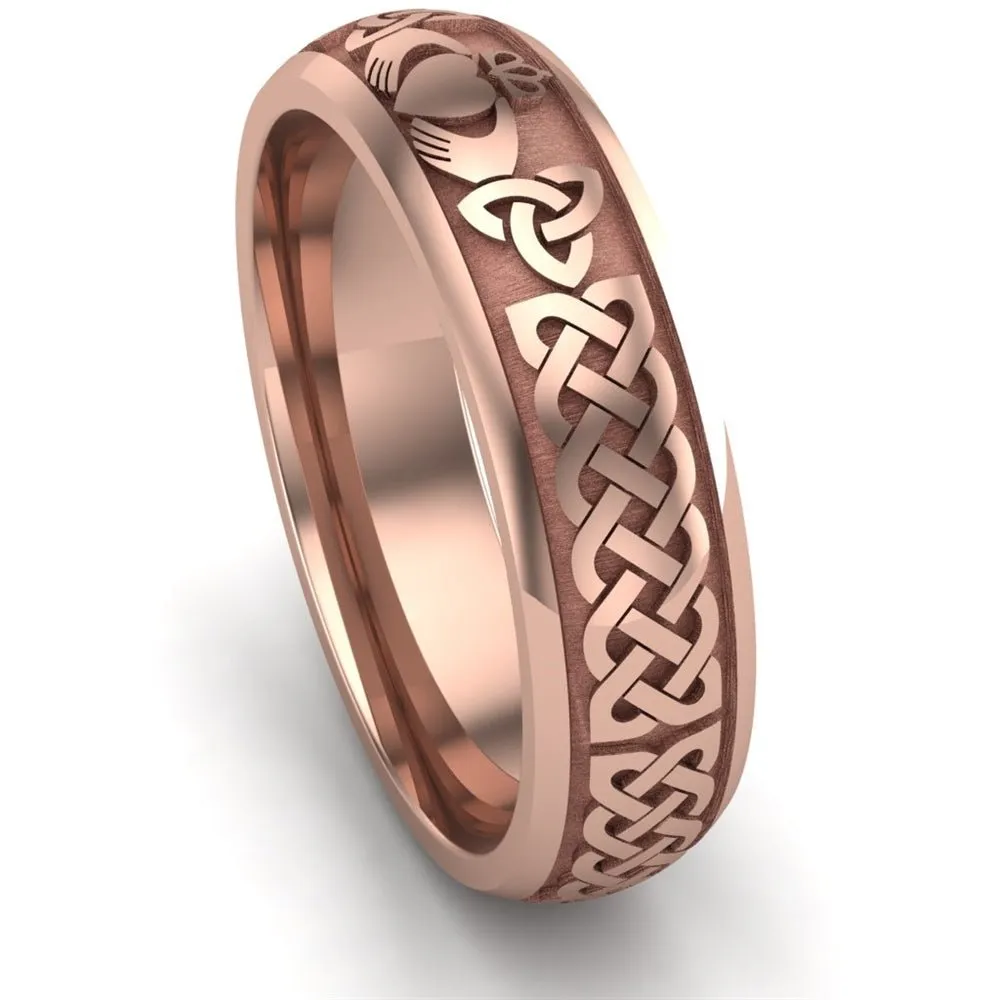 Claddagh Wedding Ring UCL1-14R6M - 14K Rose Gold