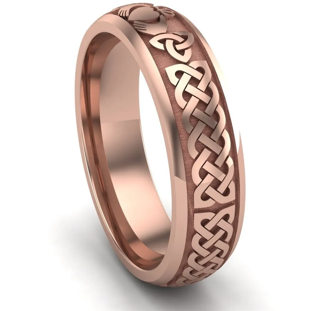 Claddagh Wedding Ring UCL1-14R6M - 14K Rose Gold